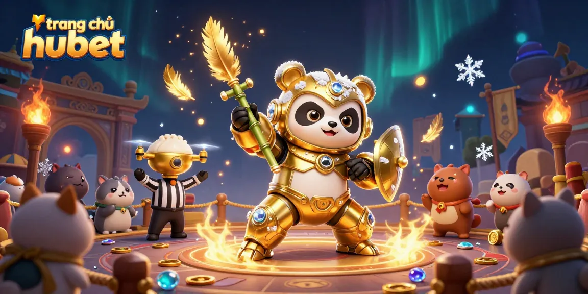 Experience the excitement of trang chủ hubet with golden panda, arena, and betting elements.