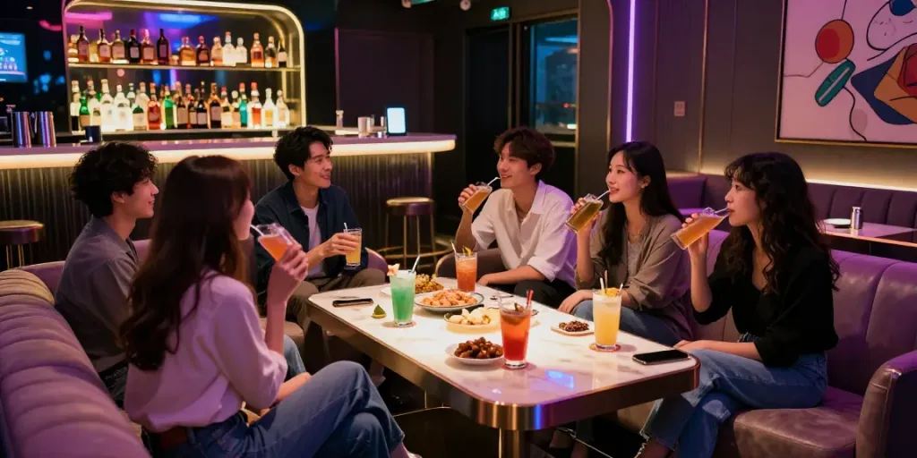 강남달토에서 친구들과 함께 즐거운 시간을 보내는 모습