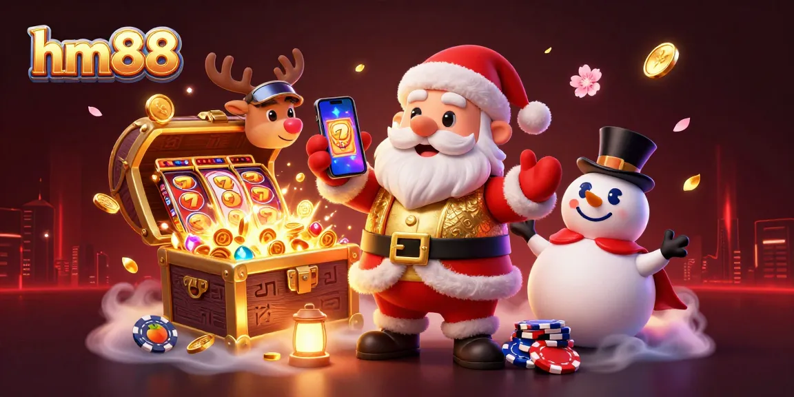 Experience thrilling jackpots at hm88, where Santa and friends celebrate wins in a vibrant casino.