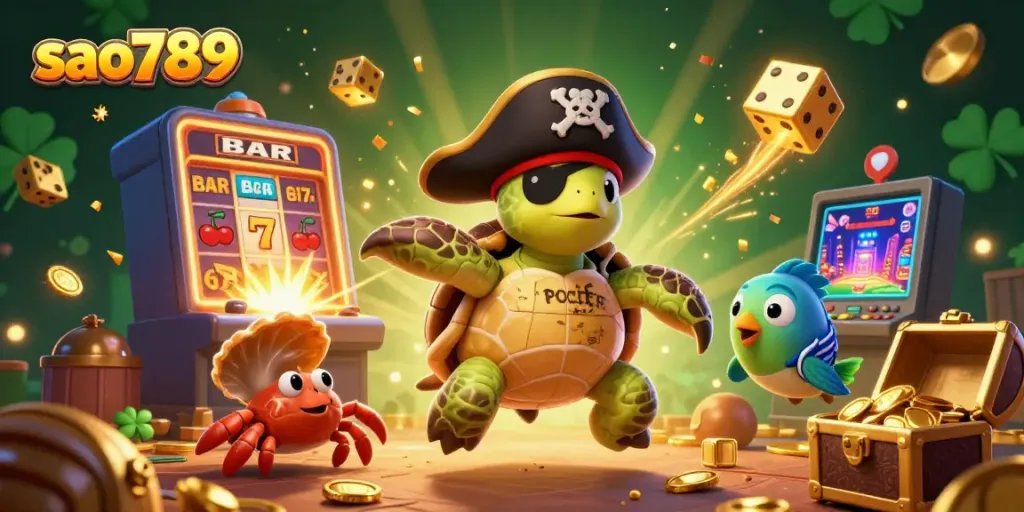 Sao789 offers thrilling slots with jackpots alongside vibrant characters exploring riches.