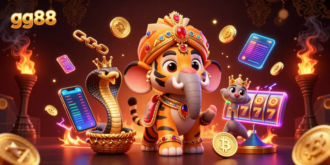 Experience the excitement of gg88 with a vibrant 3D casino scene featuring colorful slot elements.
