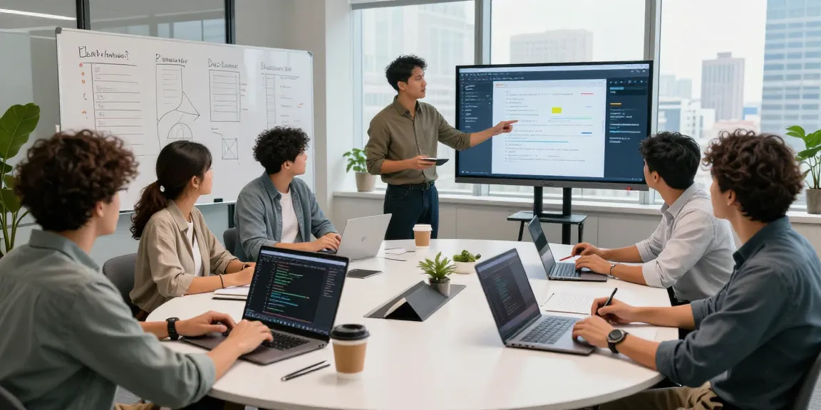 Collaborative software development team at the WPS Official Website workspace, showcasing innovative tech discussions.