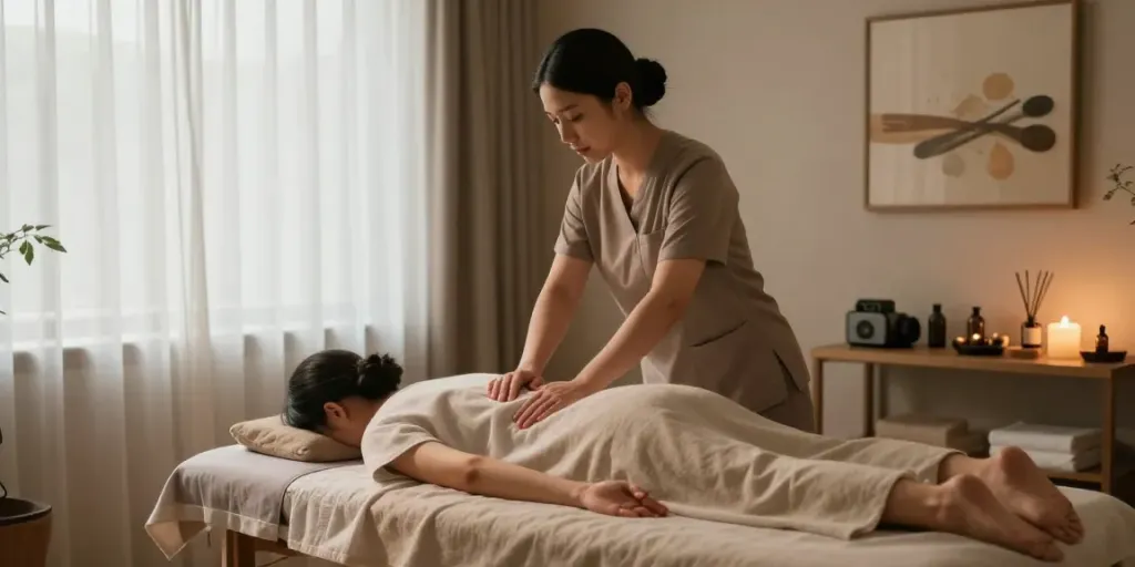 Professional massage session showcasing 마포출장안마 techniques in a tranquil environment.