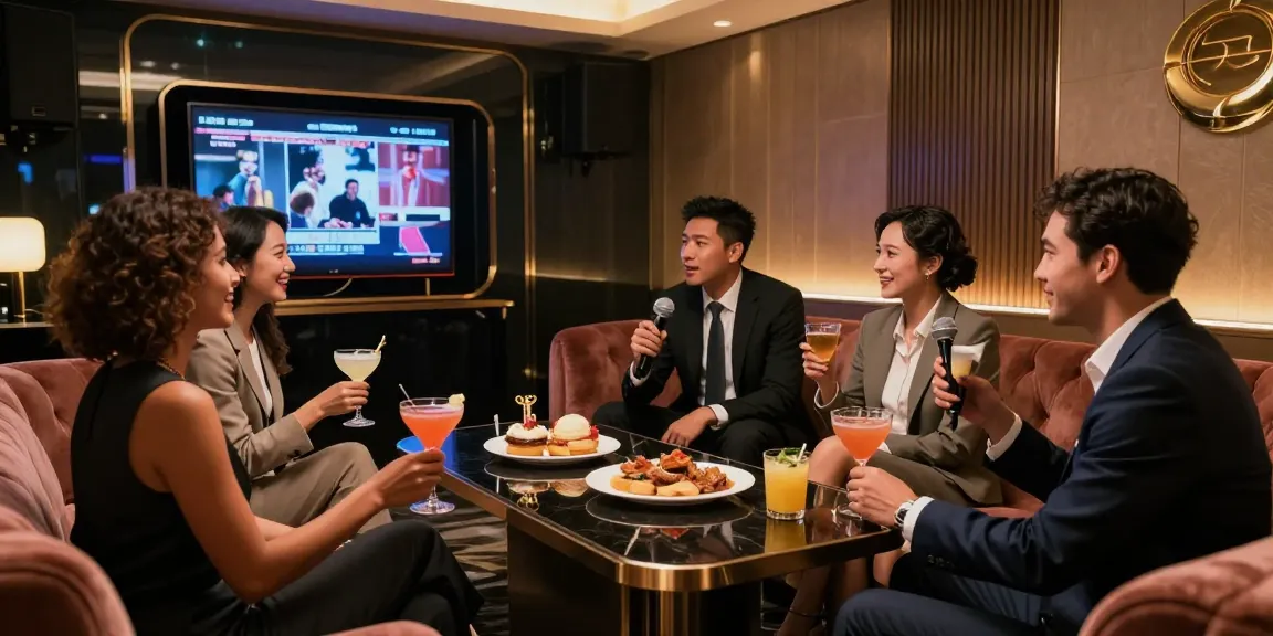 강남쩜오의 프리미엄 분위기 속에서 업무 미팅을 즐기는 다양한 전문가들