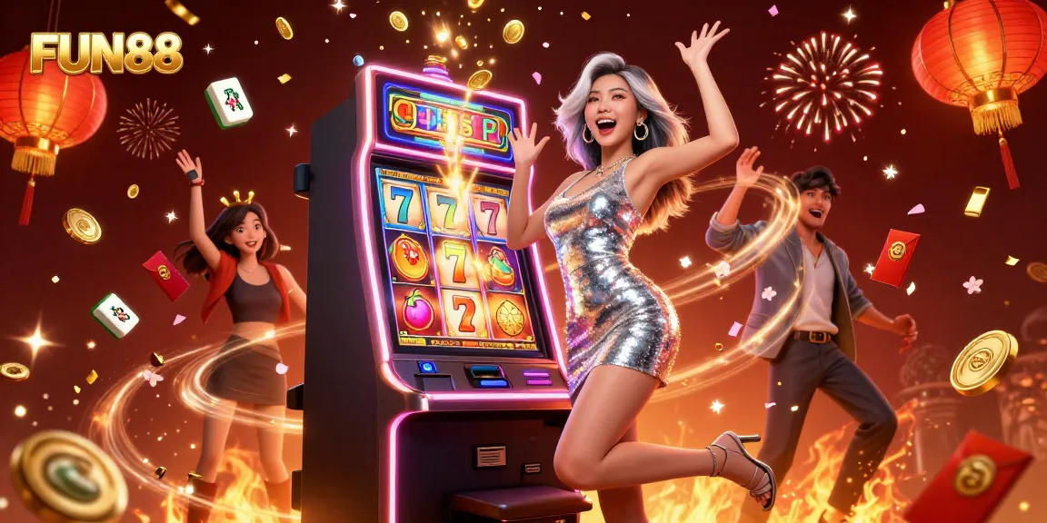 Play and celebrate jackpots at FUN88 with vibrant casino-themed scenes!