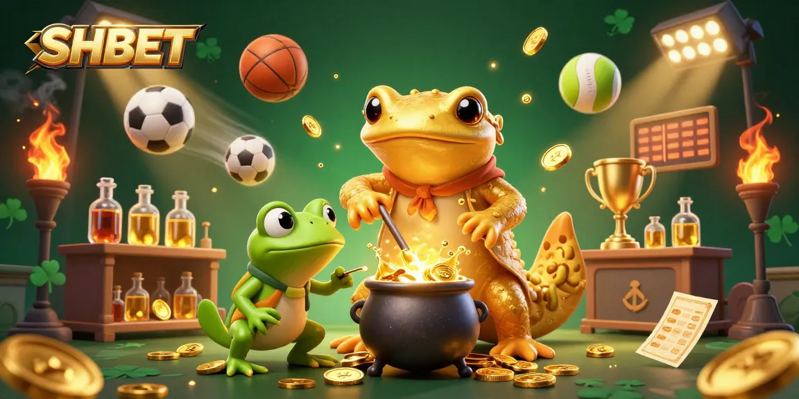 Experience thrilling action at SHBET with a vibrant 3D casino scene featuring dynamic game elements and magical characters.