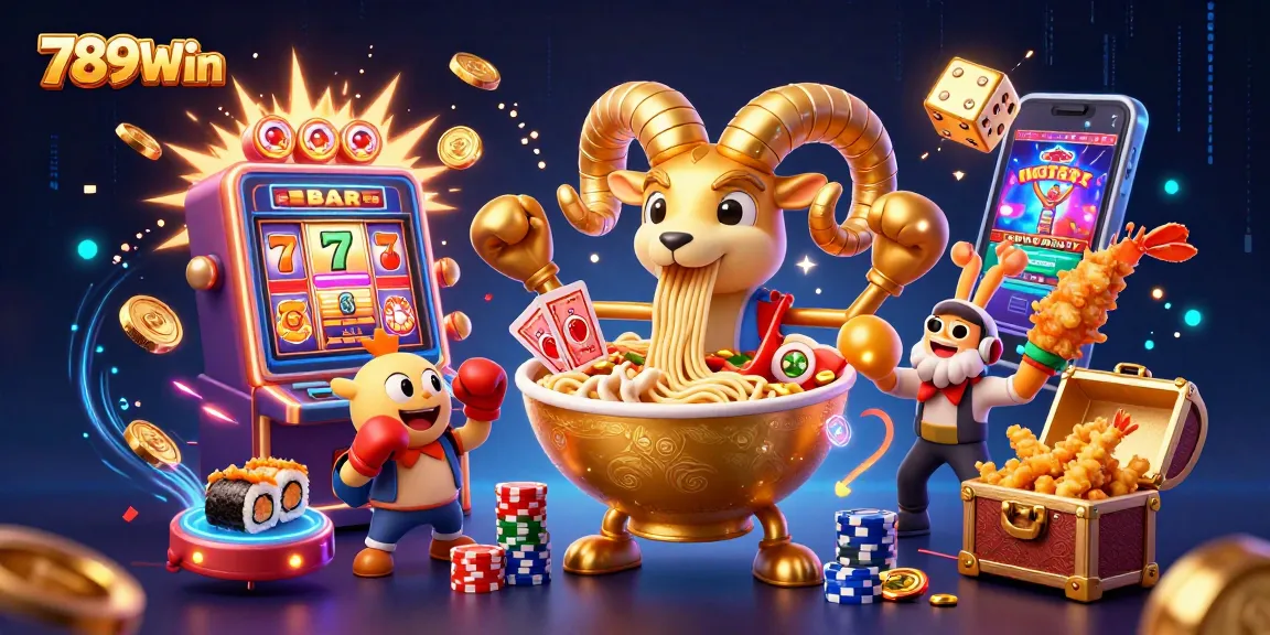 Experience thrilling wins at 789Win with an exciting casino-themed illustration featuring vibrant characters.